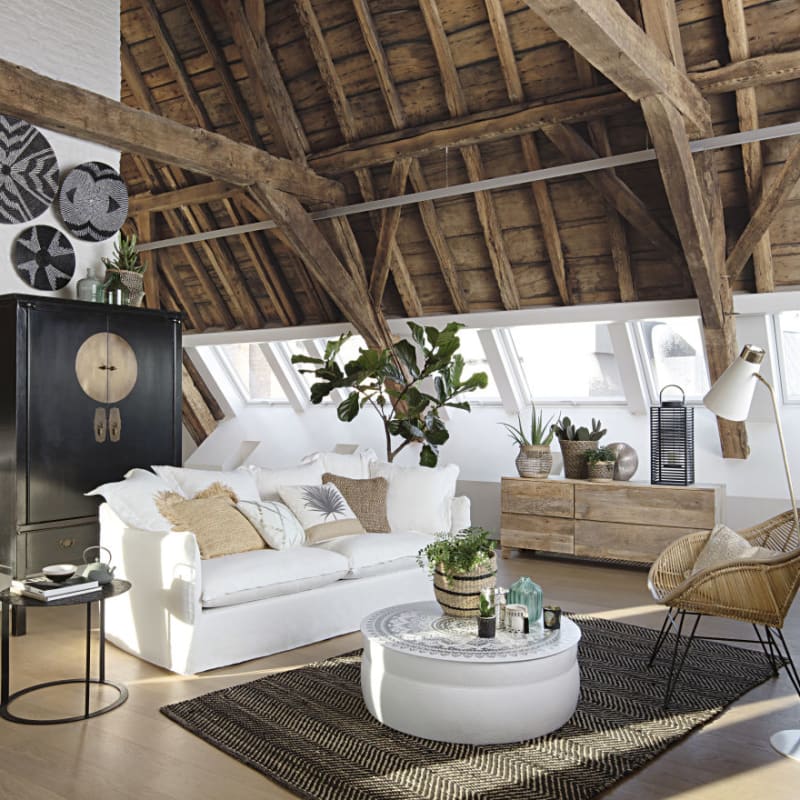 Fauteuil en rotin et acier noir - miniature 8