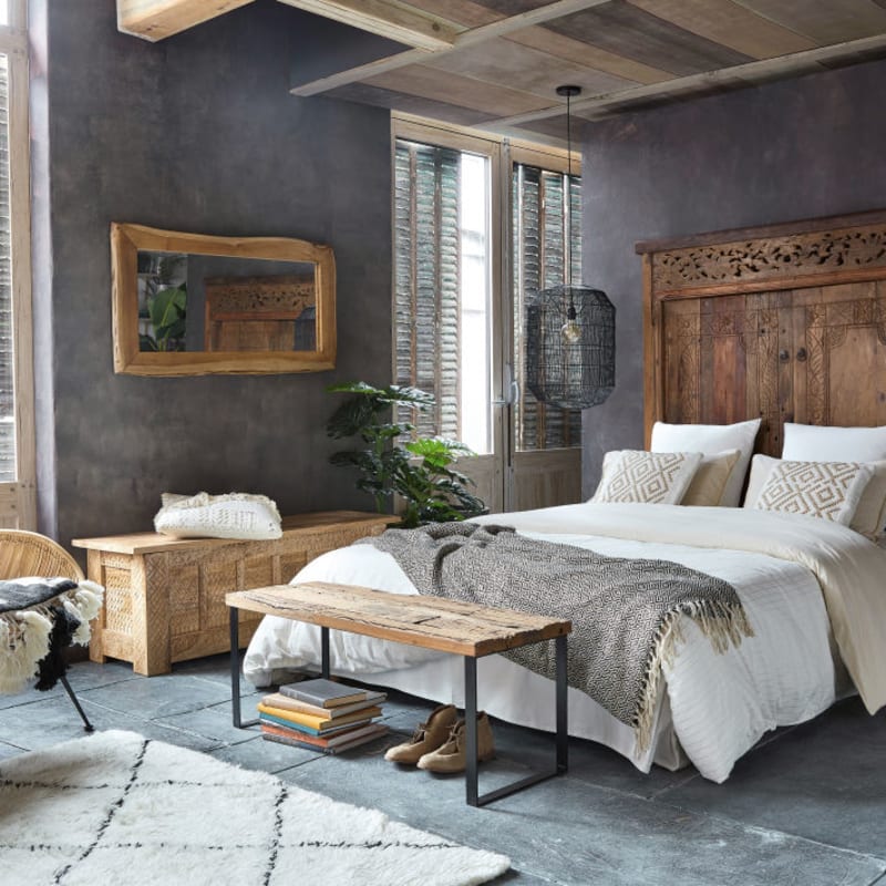 Fauteuil en rotin et acier noir - miniature 7