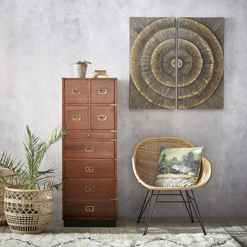 Fauteuil en rotin et acier noir - miniature 6