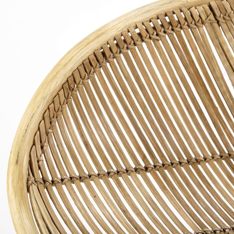 Fauteuil en rotin et acier noir - miniature 3