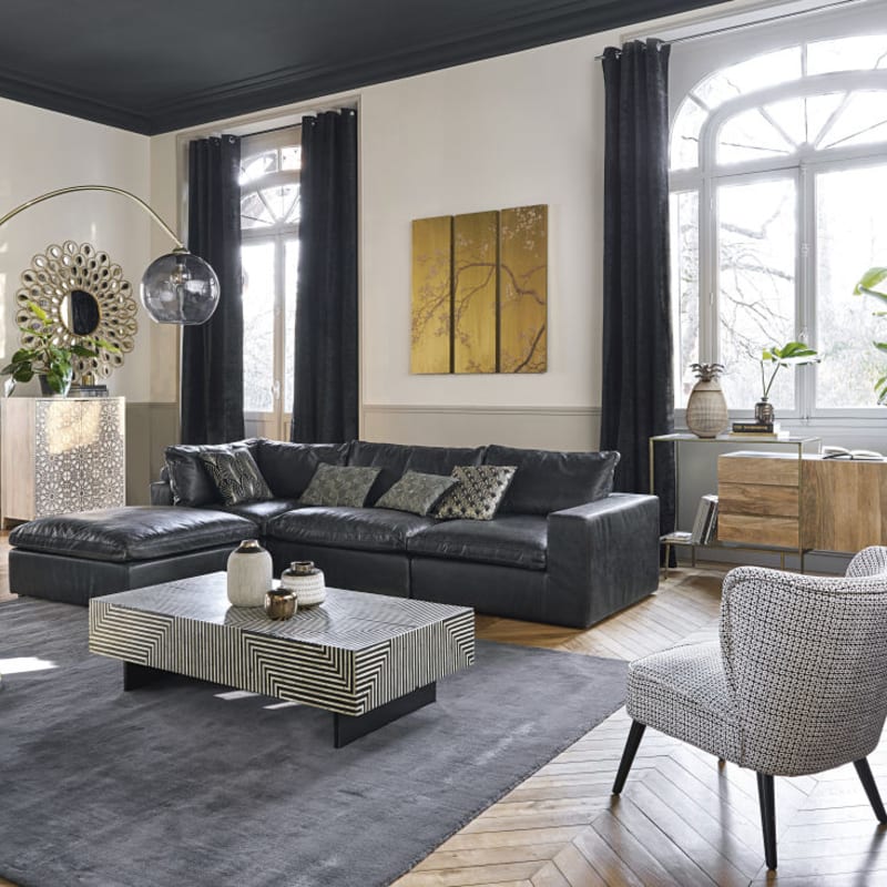 Fauteuil en velours motifs noirs et blancs - miniature 9