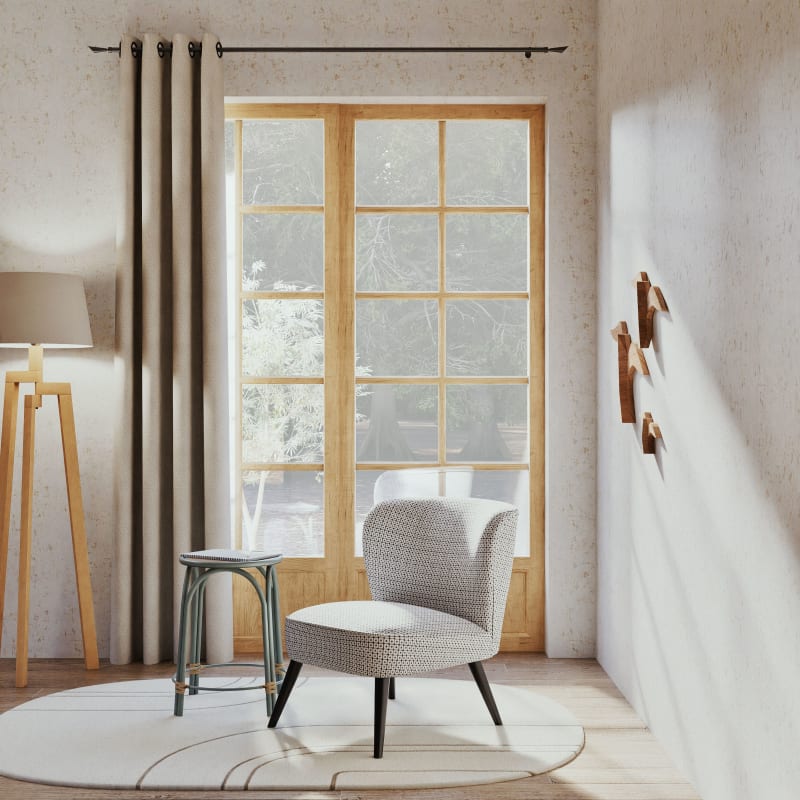 Fauteuil en velours motifs noirs et blancs - miniature 4