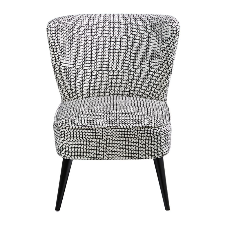 Fauteuil en velours motifs noirs et blancs - miniature 2