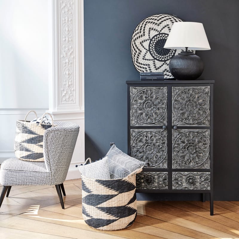 Fauteuil en velours motifs noirs et blancs - miniature 13