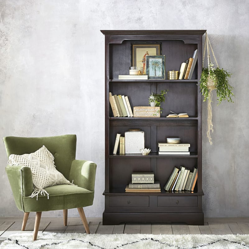 Fauteuil en velours vert kaki effet vieilli - miniature 12