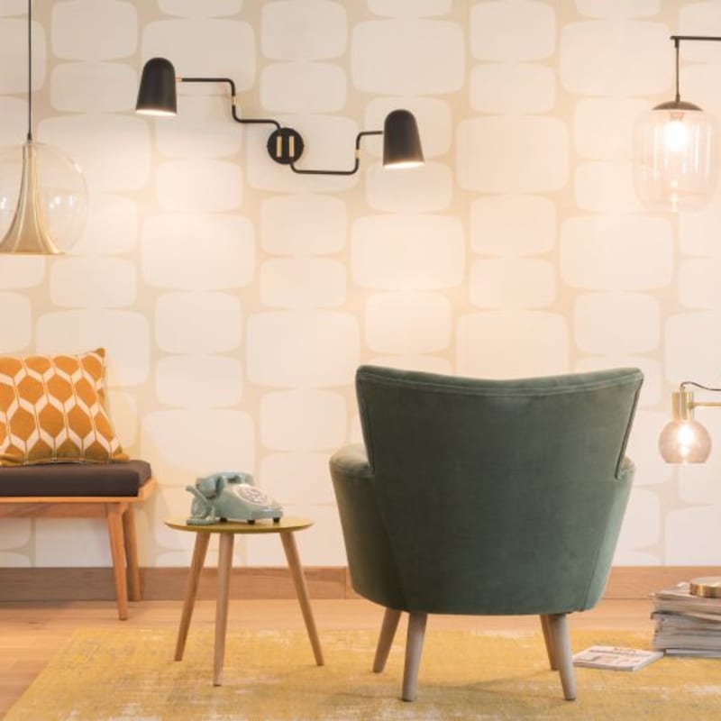 Fauteuil en velours vert kaki effet vieilli - miniature 11