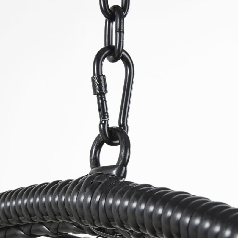 Fauteuil suspendu extérieur en résine noire (pied vendu séparément) - miniature 3