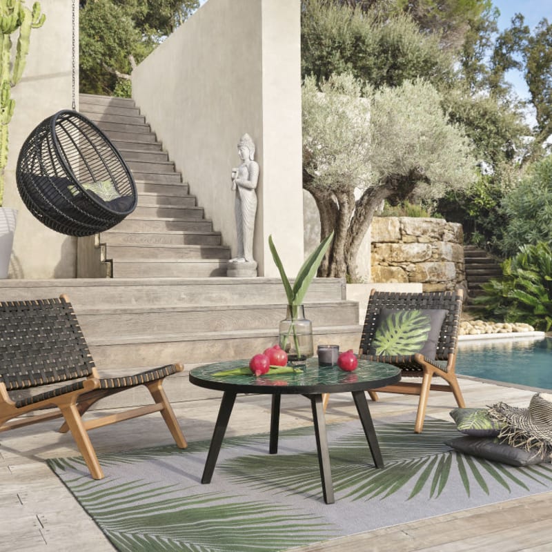 Fauteuil suspendu extérieur en résine noire (pied vendu séparément) - miniature 8