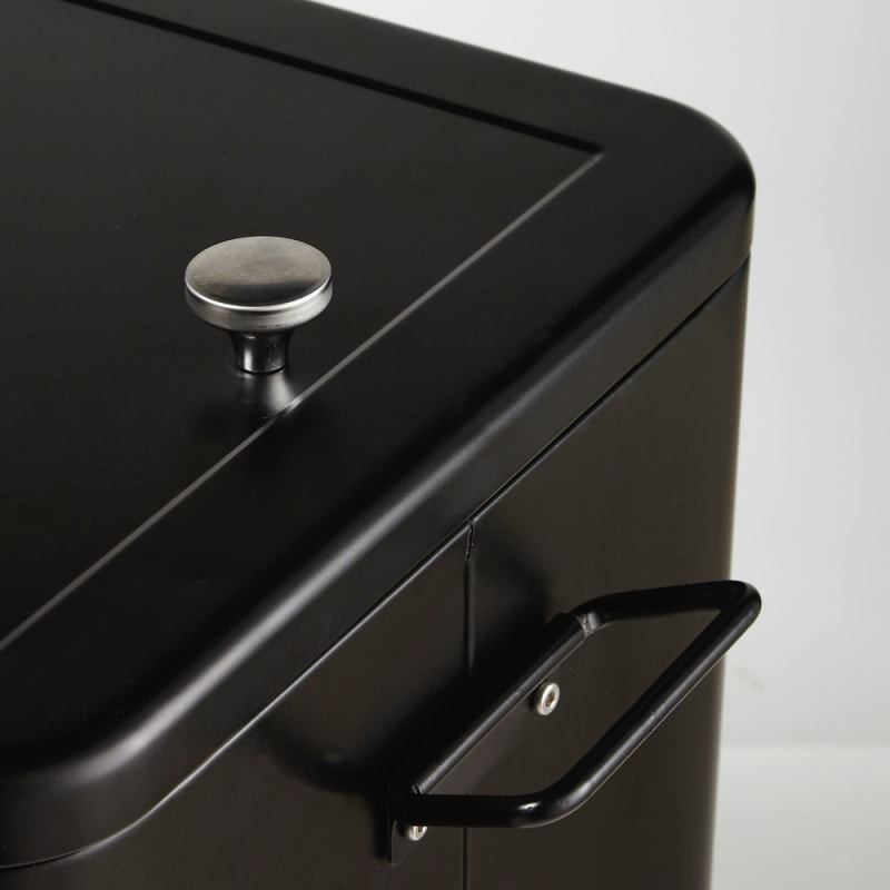 Kit glacière de jardin à roulettes en métal noir - miniature 8