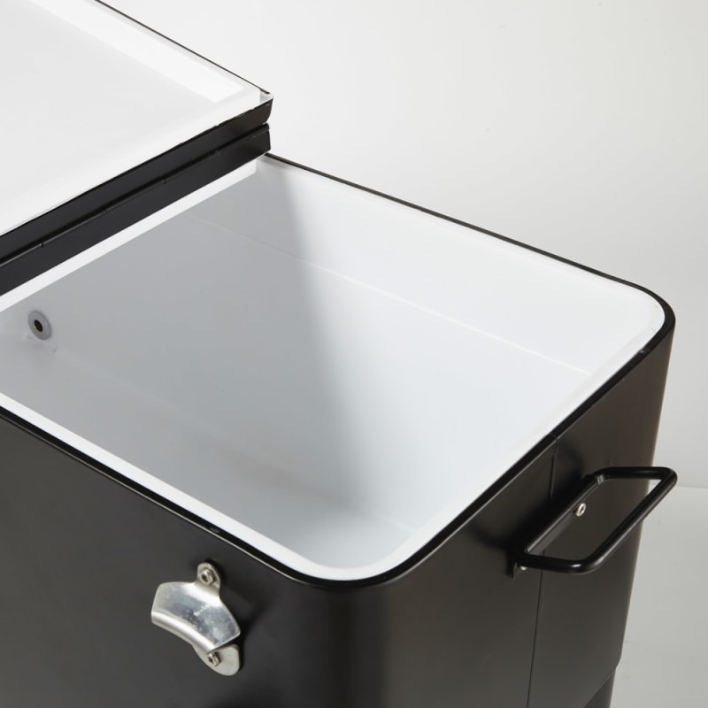 Kit glacière de jardin à roulettes en métal noir - miniature 6