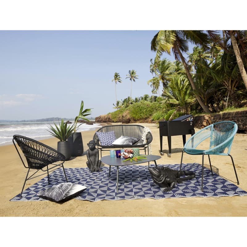 Kit glacière de jardin à roulettes en métal noir - miniature 10