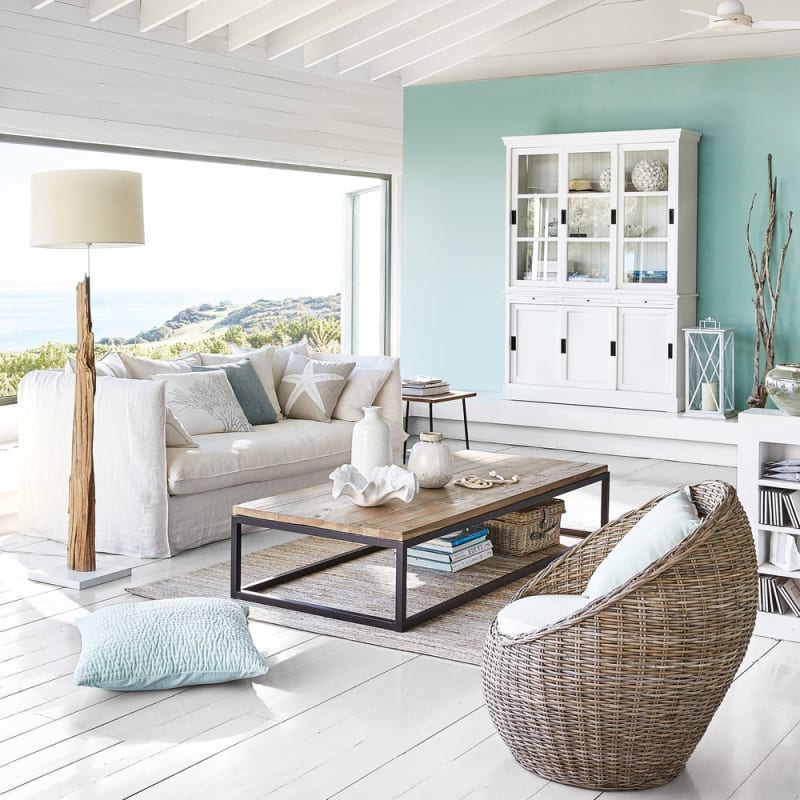 Lampadaire avec abat-jour en coton ivoire H169 - miniature 12