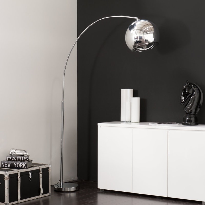 Lampadaire en métal chromé H200 cm SPHERE - miniature 7