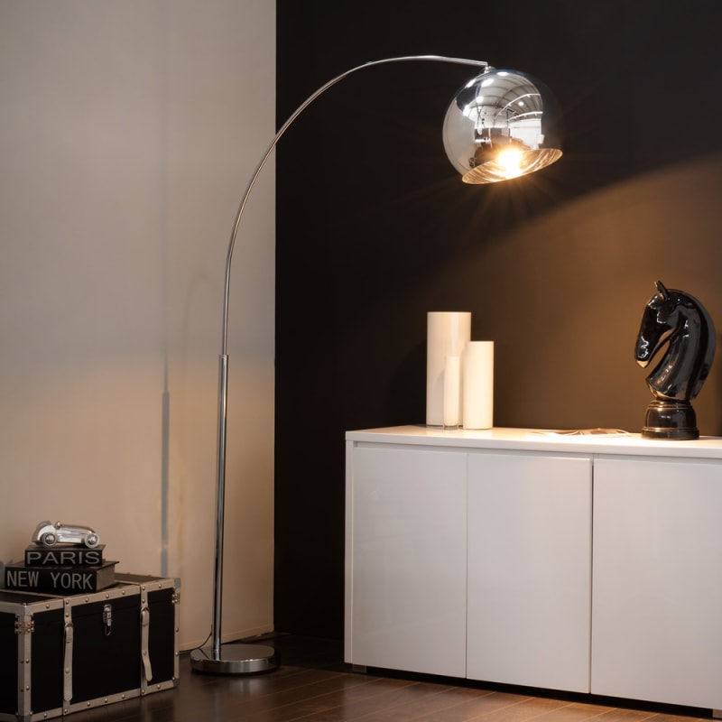 Lampadaire en métal chromé H200 cm SPHERE - miniature 6