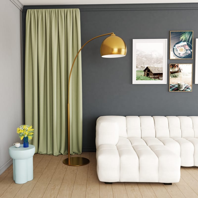 Lampadaire en métal doré H206cm - miniature 5