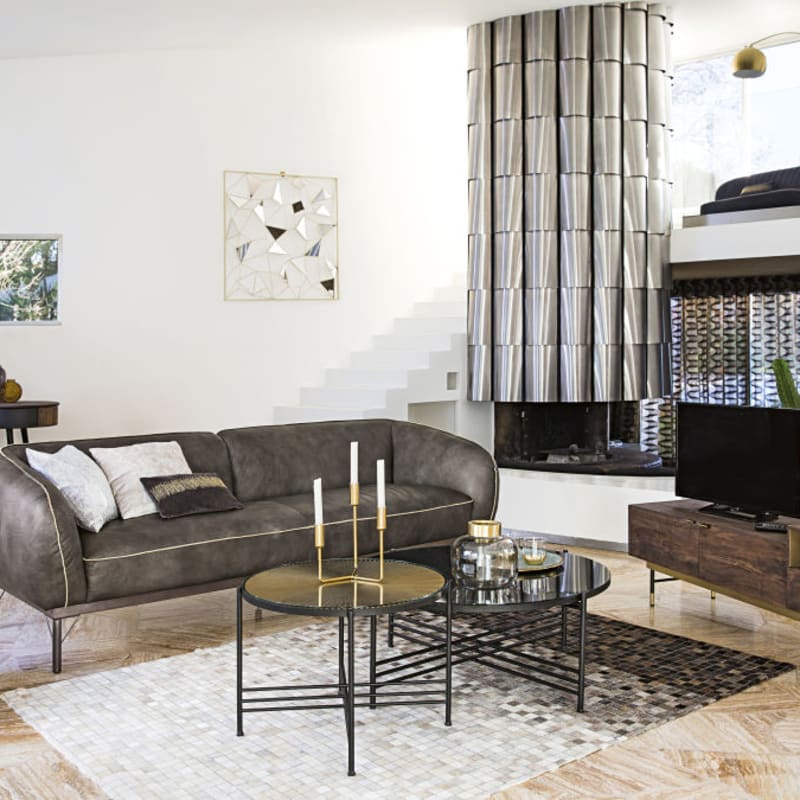 Lampadaire en métal doré H206cm - miniature 7