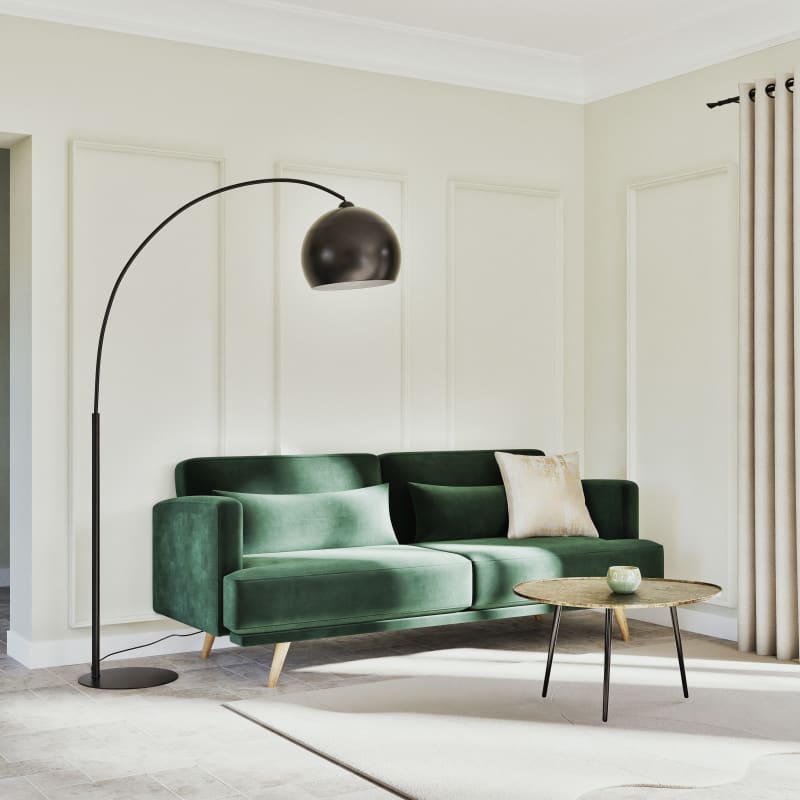 Lampadaire en métal noir H195 cm BLACK SPHERE - miniature 3