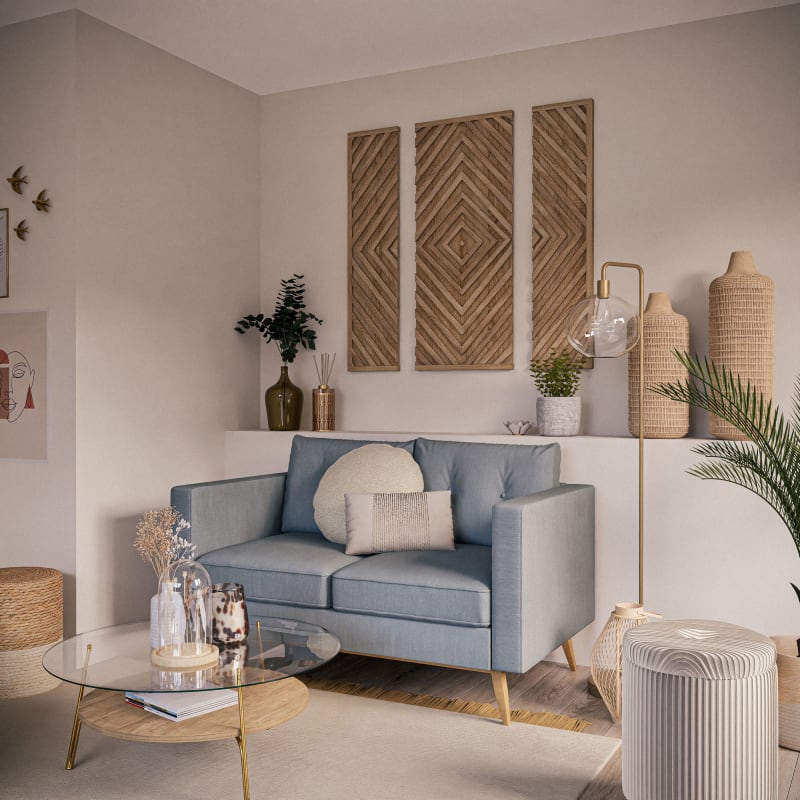 Lampadaire globe en verre et métal doré H155 - miniature 5