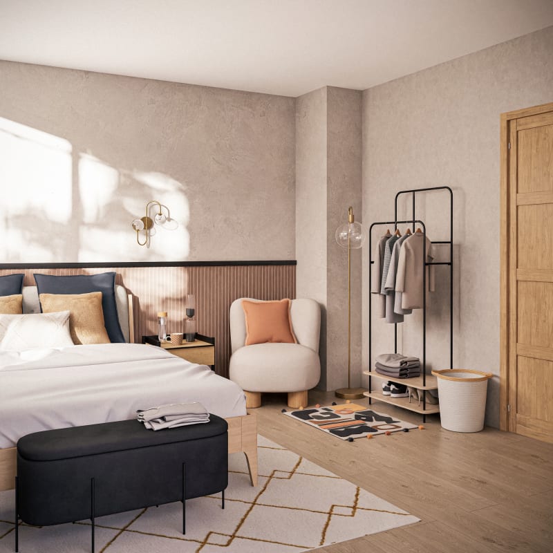 Lampadaire globe en verre et métal doré H155 - miniature 4