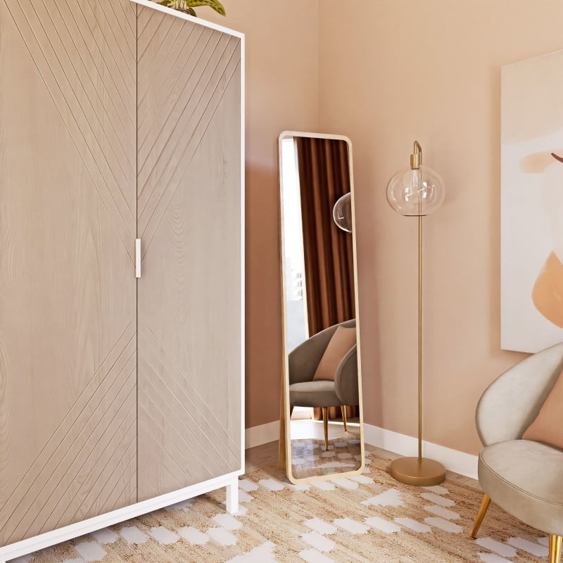 Lampadaire globe en verre et métal doré H155 - miniature 8