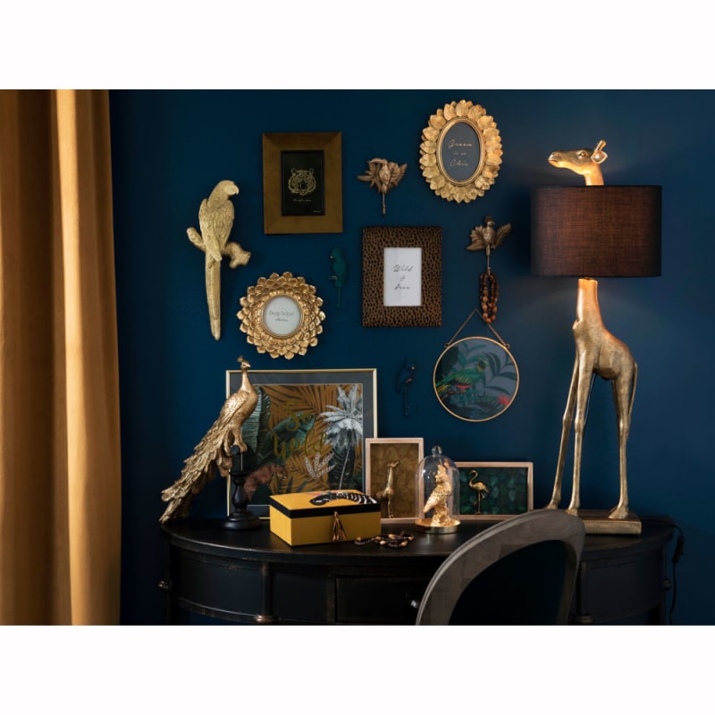 Lampe girafe dorée et abat-jour noir - miniature 2