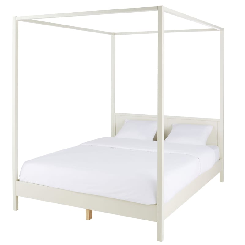 Lit à baldaquin en bois de pin beige 160x200 - miniature 2