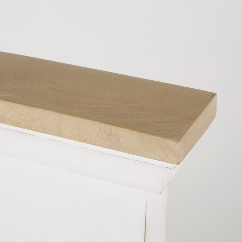 Lit en bois de manguier massif blanc 160x200 - miniature 3