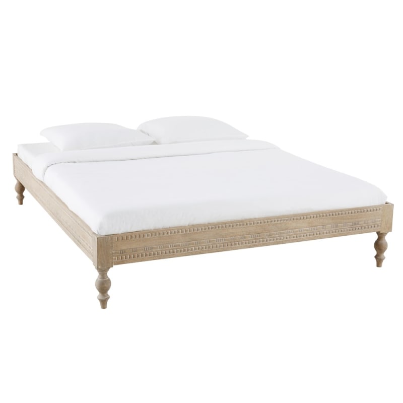 Lit en bois de manguier massif sculpté 160x200 - miniature 2