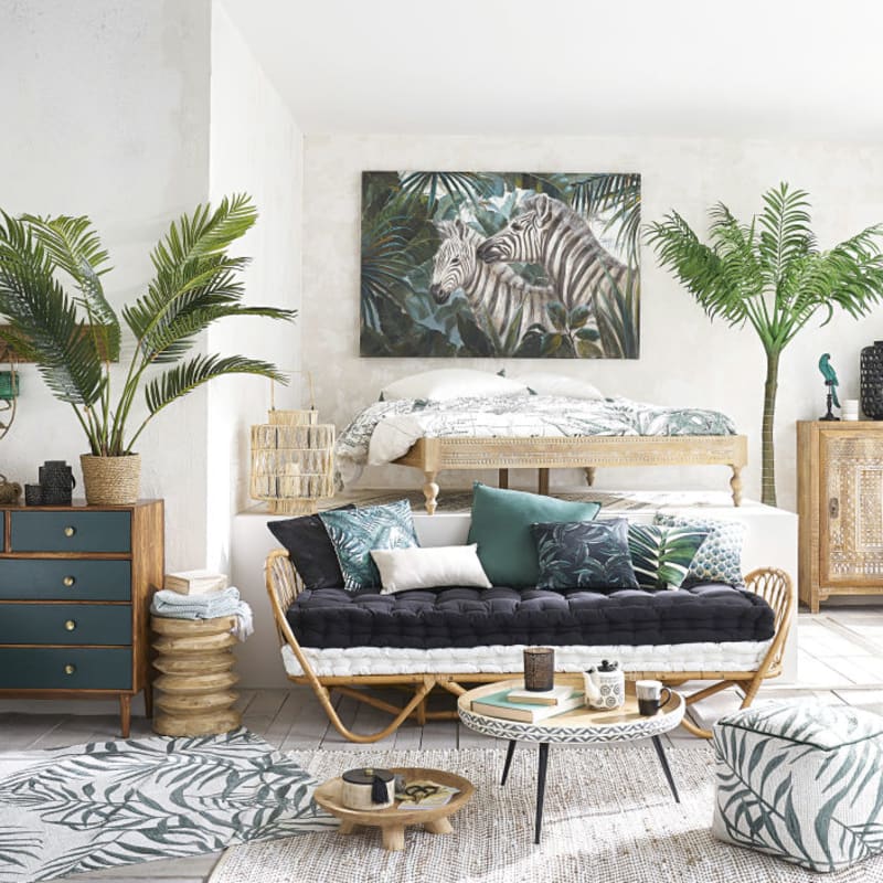 Lit en bois de manguier massif sculpté 160x200 - miniature 7