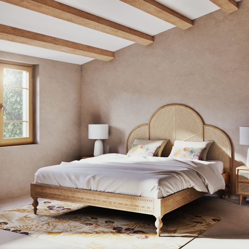 Lit en bois de manguier massif sculpté 160x200 - miniature 4