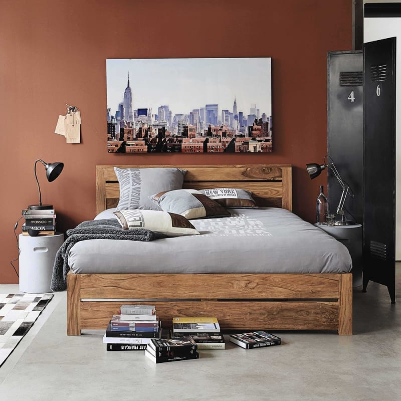 Lit en bois de sheesham massif 140x190 - miniature 7