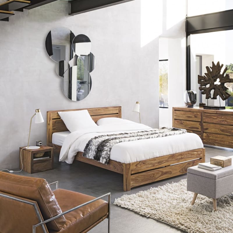 Lit en bois de sheesham massif 140x190 - miniature 3