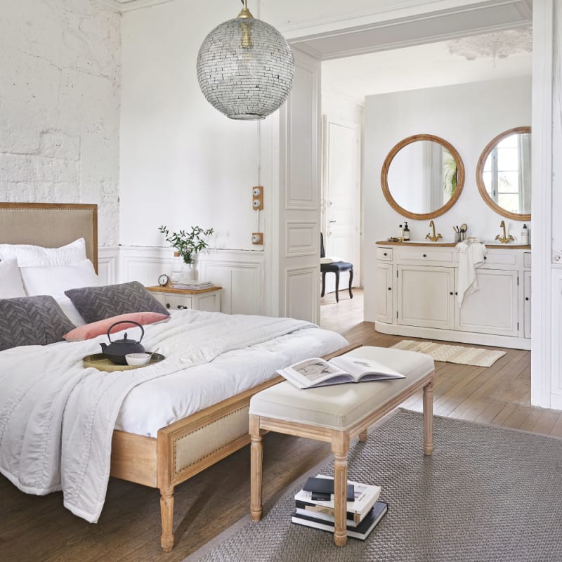 Lit en lin beige 160x200 - miniature 2