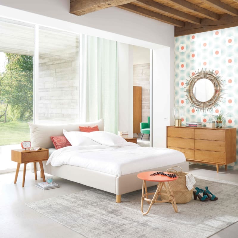 Lit en textile beige 160x200 - miniature 6