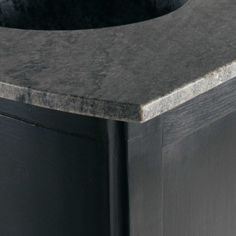 Meuble double vasque en manguier noir et pierre - miniature 4
