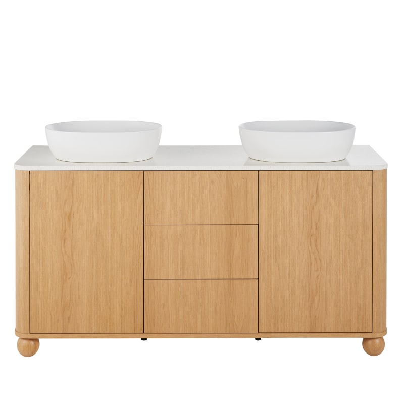 Meuble double vasque salle de bain 2 portes 3 tiroirs - miniature 2