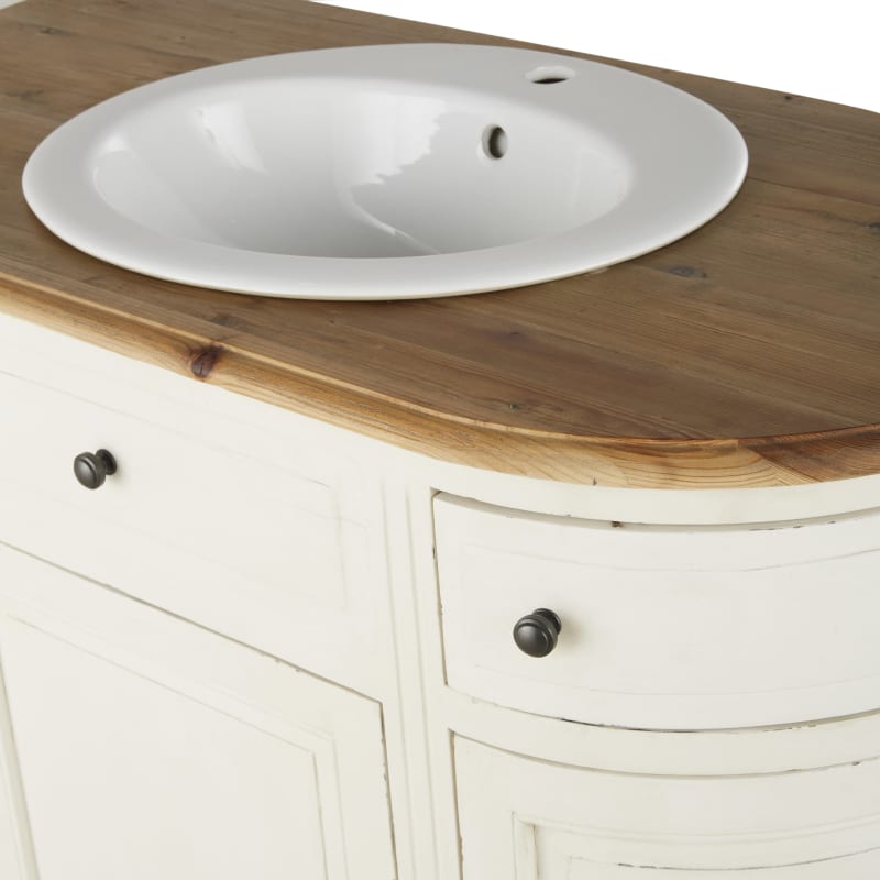 Meuble vasque de salle de bains 2 tiroirs 3 portes ivoire - miniature 3