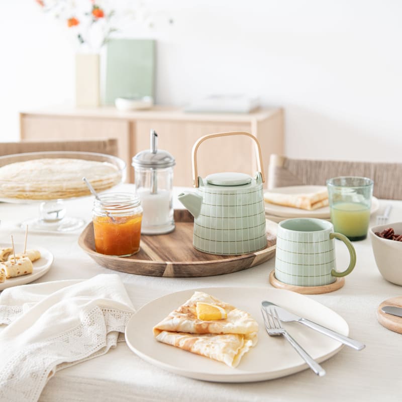 Nappe en coton écru et jour échelle 150 x 350 cm - miniature 3