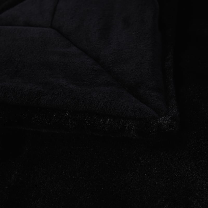 Plaid imitation fourrure noire 150x180 - miniature 3