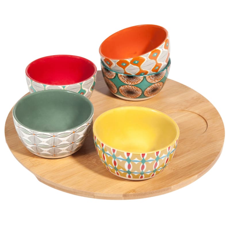 Plateau apéritif en céramique multicolore - miniature 2