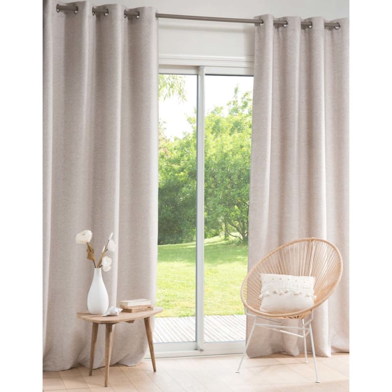 Rideau à œillets beige à l'unité 140x250