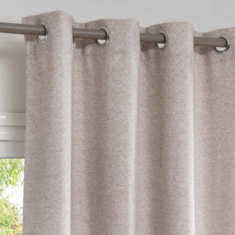 Rideau à œillets beige à l'unité 140x250 - miniature 2