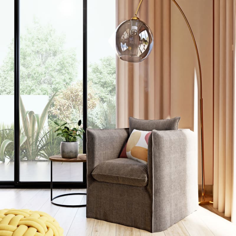 Rideau à œillets en lin lavé beige à l'unité 130x300 - miniature 10