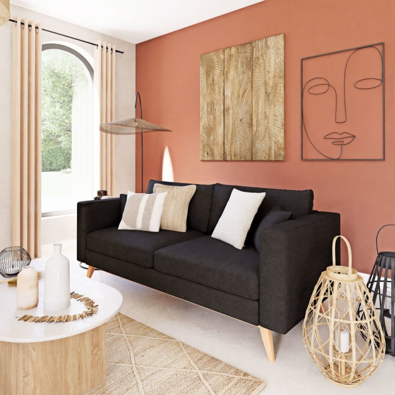 Rideau à œillets en lin lavé beige à l'unité 130x300 - miniature 7