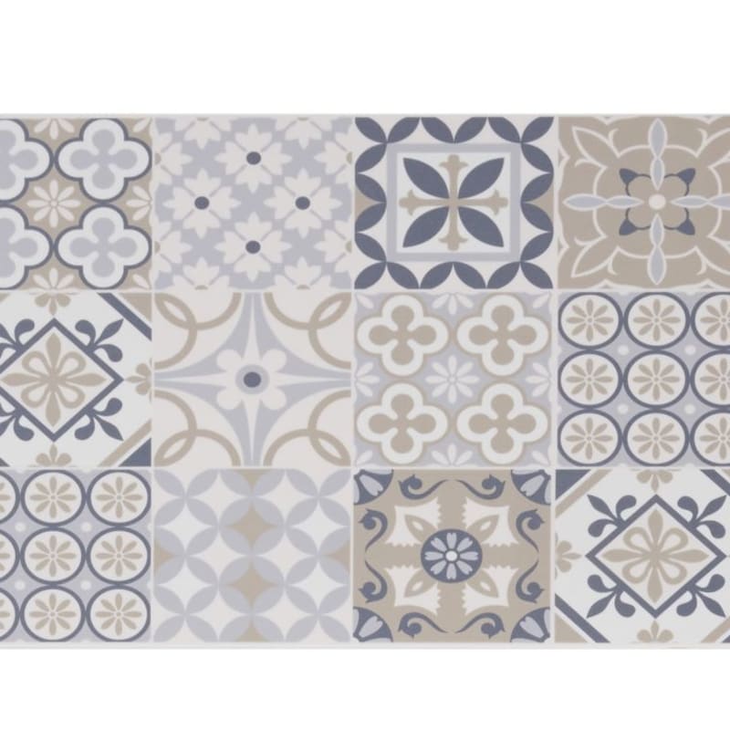 Set de table en vinyle motifs carreaux de ciment multicolores