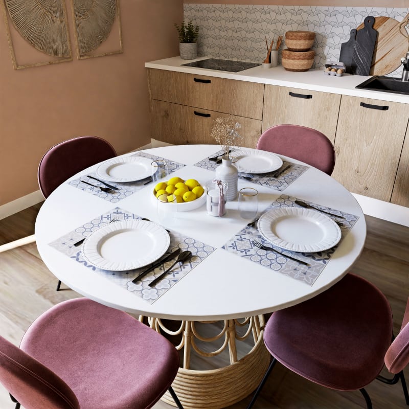 Set de table en vinyle motifs carreaux de ciment multicolores - miniature 3