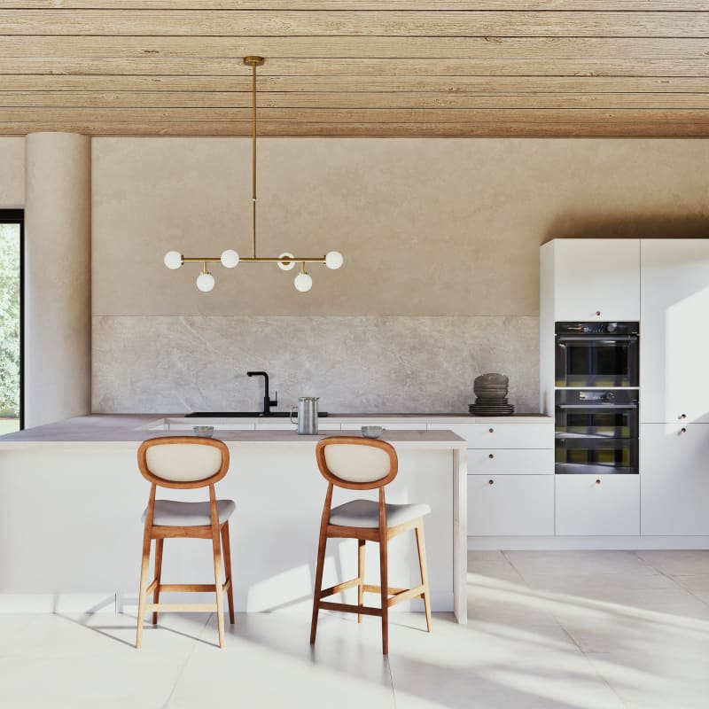 Suspension 6 globes en verre opaline et métal doré - miniature 6