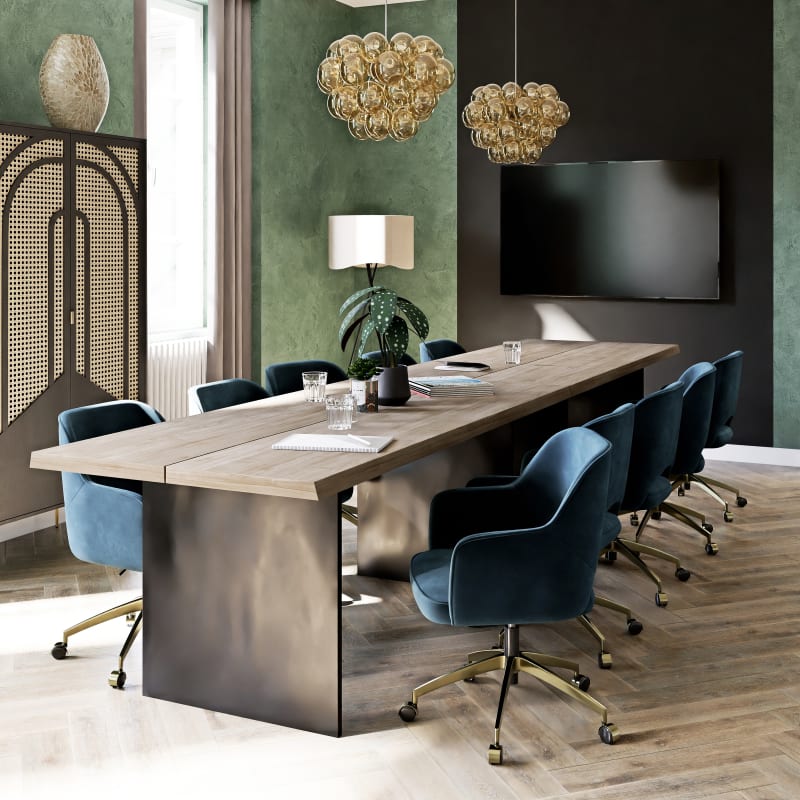 Suspension multi-globes en verre ambré et métal doré D49 - miniature 4