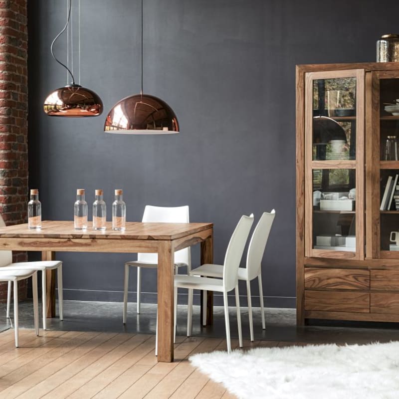 Table à manger carrée en sheesham massif 8 personnes L140 - miniature 2