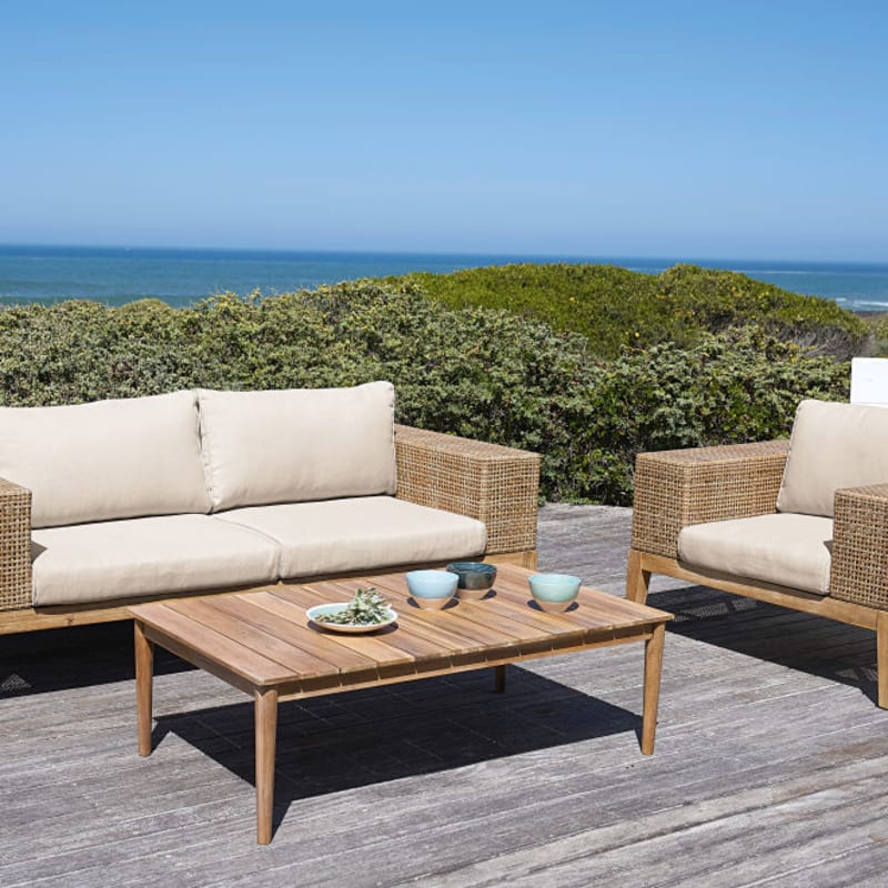 Table basse de jardin en acacia massif L120 - miniature 9